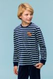 Woody Jongens-Heren Pyjama blauw-groene streep