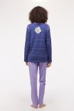 Woody Meisjes-Dames Pyjama multicolor streep