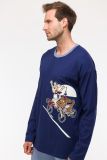Woody Jongens-Heren Pyjama donkerblauw