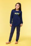 Woody Meisjes-Dames Pyjama donkerblauw
