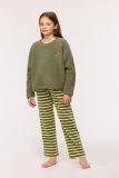 Woody Meisjes-Dames sweater en broek kakigroen