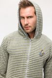 Woody Jongens-Heren Onesie groen-grijze streep