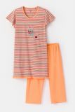Woody Meisjes-Dames Pyjama multicolor streep