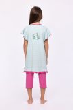 Woody Meisjes-Dames Pyjama lichtblauwe streep