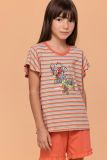 Woody Meisjes-Dames Pyjama multicolor streep