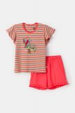 Woody Meisjes-Dames Pyjama multicolor streep