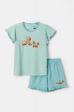 Woody Meisjes-Dames Pyjama lichtblauwe streep