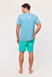 Woody Jongens-Heren Pyjama blauwe streep