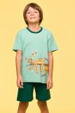 Woody Jongens-Heren Pyjama muntgroen
