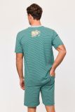 Woody Jongens-Heren Pyjama groene streep