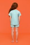Woody Meisjes-Dames Pyjama licht turquoise