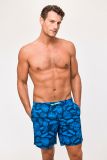 Woody Jongens-Heren Zwembroek blauwe bladeren prin