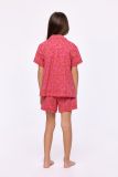 Woody Meisjes-Dames Pyjama rode koraal print