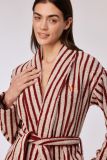 Woody Dames badjas beige-bordeaux stree