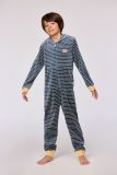 Woody Unisex onesie antraciet-gele stree