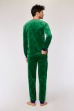 Woody Jongens-Heren pyjama groene duivenprint