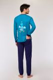 Woody Jongens-Heren pyjama groenblauw