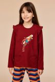 Woody Meisjes-Dames pyjama donkerrood