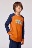 Woody Jongens-Heren pyjama donker oranje