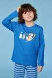 Woody Jongens-Heren pyjama donkerblauw