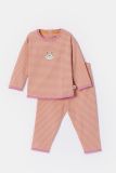 Woody Meisjes-Dames pyjama roze-gele streep