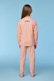 Woody Meisjes-Dames pyjama roze-gele streep