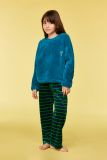 Woody Meisjes-Dames sweater en broek groenblauw