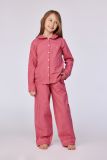 Woody Meisjes-Dames pyjama roze ruitje