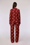 Woody Meisjes-Dames pyjama donkerrode ponyprint
