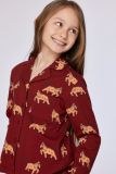 Woody Meisjes-Dames pyjama donkerrode ponyprint