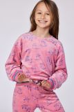 Woody Meisjes-Dames pyjama roze kattenprint