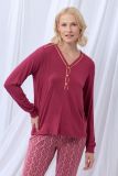Woody Dames pyjama wijnrood