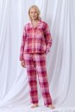 lords x lilies Dames pyjama flanel ruit framboos