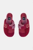lords x lilies Pantoffels teddy ruit framboos
