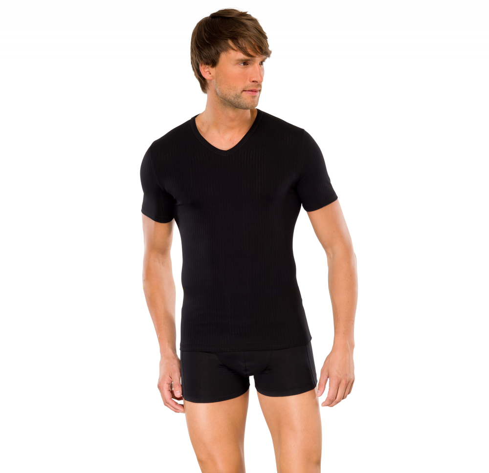 SCHIESSER HEREN AUTHENTIC 2PACK SHIRT1/2 ZWART