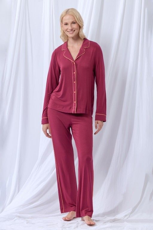 lords x lilies Dames pyjama wijnrood