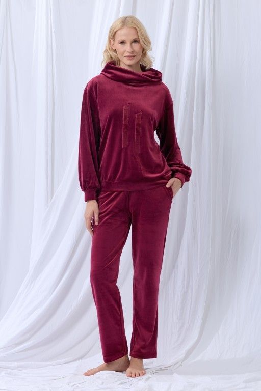 lords x lilies Dames sweater en broek wijnrood