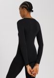 Hanro Woolen Silk Long Sleeve V-Neck zwart