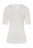 Hanro Woolen Silk T-Shirt V-Neck cygne