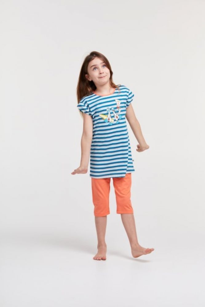 Woody Meisjes-Dames pyjama blauw-rood
