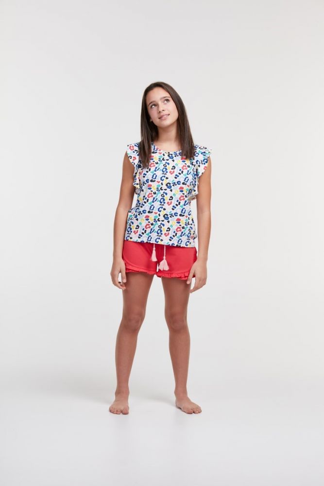 Woody Meisjes-Dames pyjama gekleurde vlekken