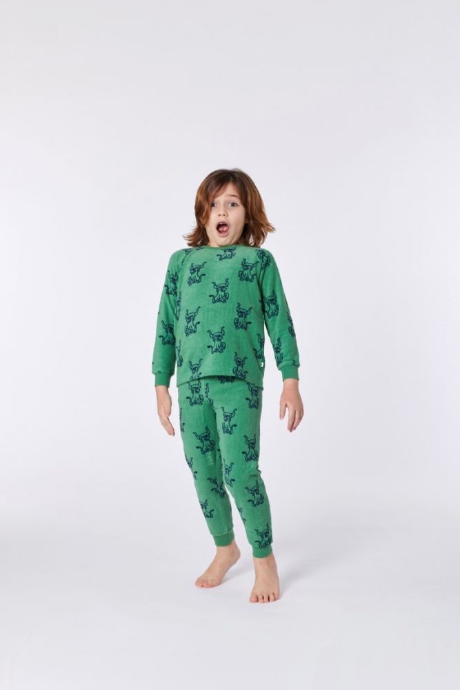 Woody Unisex pyjama groen hooglander