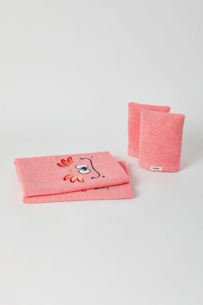 Woody Handdoek roze