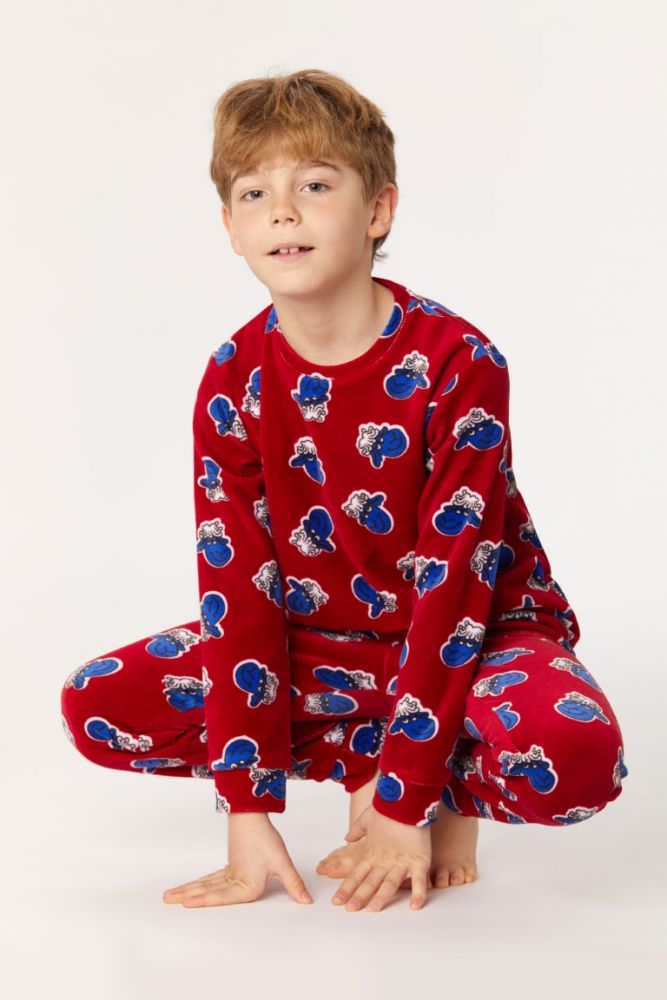 Woody Jongens-Heren Pyjama rood schaap