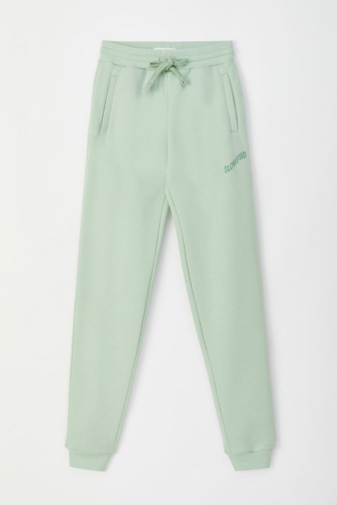 Woody Meisjes-Dames Lange broek zachtgroen