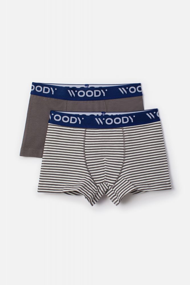 Woody Jongens Boxer duopack grijs uni +