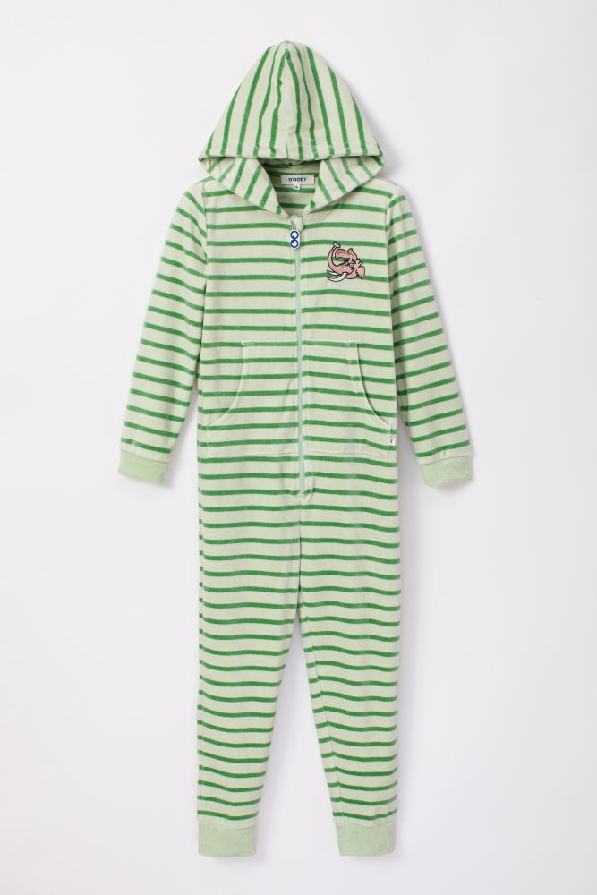 Woody Unisex Onesie muntgroen streep