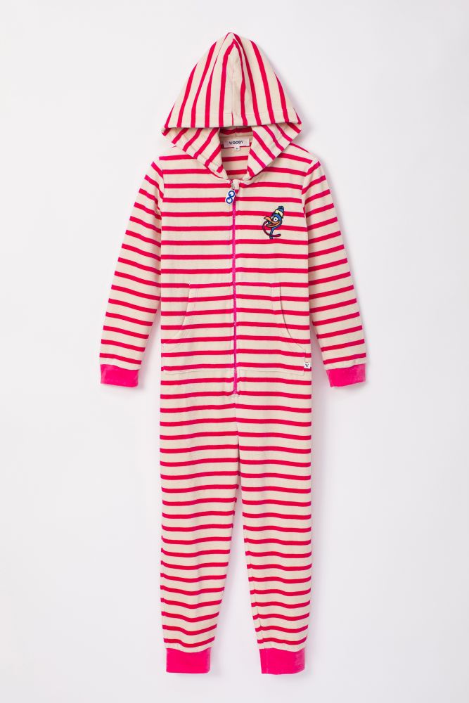 Woody Unisex Onesie fuchsia-gebroken wit