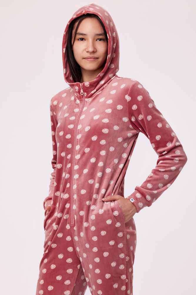 Woody Meisjes-Dames Onesie bolletjes print roze