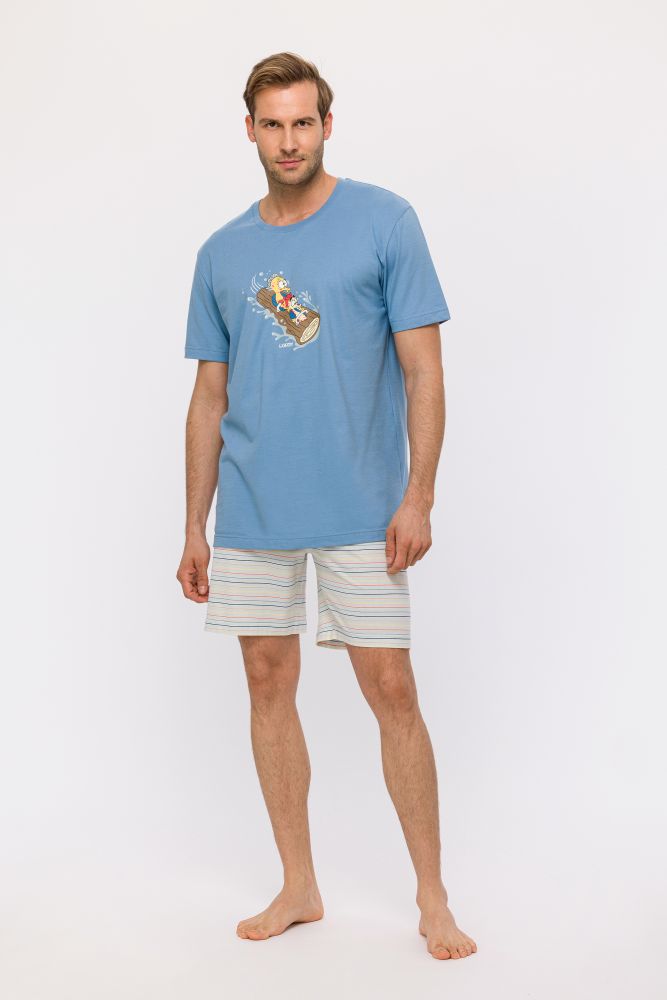 Woody Jongens-Heren Pyjama blauw